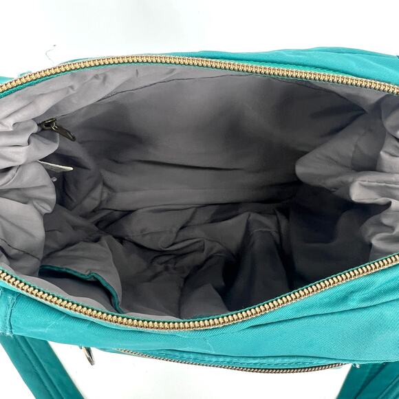 Travelon Nylon Bag Security Block Technology Teal Shoulder Bag Purse - Picture 4 of 12